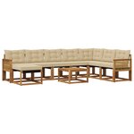 vidaXL Ensemble de canapés d'extérieur 9 Pièces Naturel et Beige