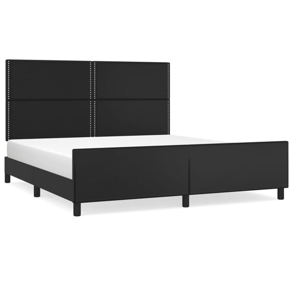 vidaXL Cadre de lit avec tête de lit Noir 160x200 cm Similicuir