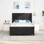 vidaXL Lit à Ressorts avec Matelas LED Noir 140 x 200 cm Velours