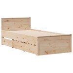 vidaXL Lit bibliothèque sans matelas 90x190 cm bois de pin massif