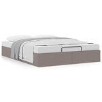vidaXL Cadre de lit ottoman sans matelas taupe 140x190 cm tissu