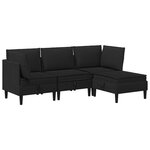 vidaXL Ensemble de meubles pour le salon 4 pc Noir Tissu