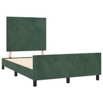 vidaXL Cadre de lit avec tête de lit Vert foncé 120x200 cm Velours