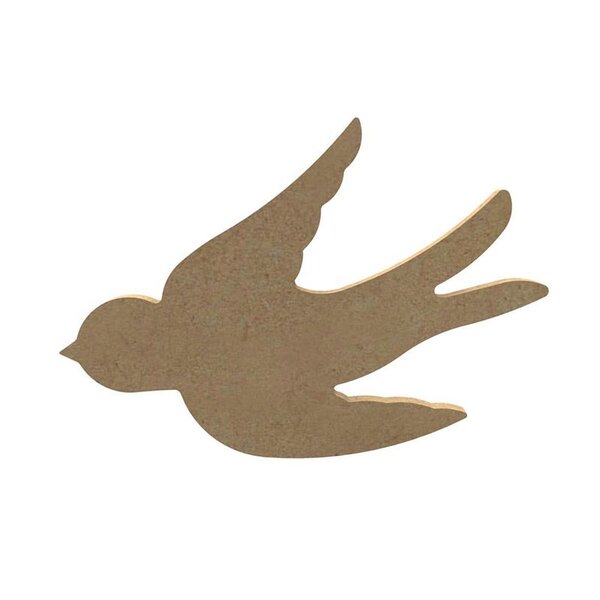 Hirondelle en bois MDF à décorer - 15 cm