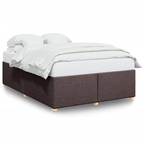 vidaXL Cadre de lit sans matelas marron foncé 160x200 cm tissu