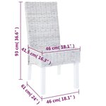 vidaXL Chaises à manger lot de 2 rotin kubu et bois d'acajou