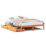 vidaXL Cadre de lit sans matelas cire marron 140x190cm bois pin massif