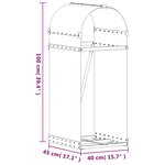 vidaXL Porte-bûches Anthracite 40x45x100 cm Acier galvanisé