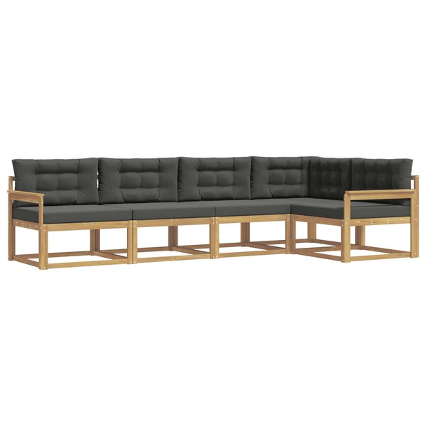 vidaXL Ensemble de canapés d'extérieur 4 Pièces Blanc et anthracite