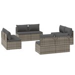 vidaXL Canapés centraux de jardin 8 Pièces Gris 57x57x56 cm Poly rotin