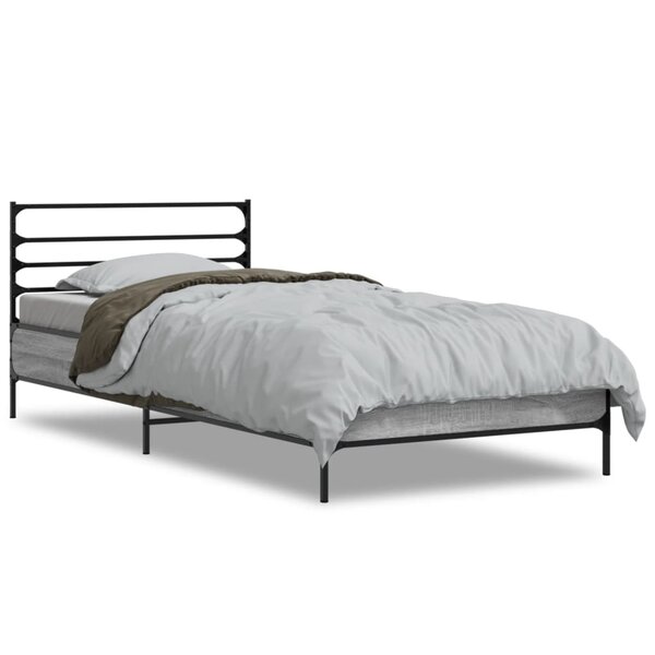 vidaXL Cadre de lit sans matelas sonoma gris 90x190 cm