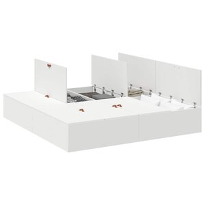 vidaXL Cadre de lit avec rangement avec stockage Blanc 180 x 200 cm