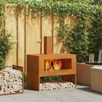 vidaXL Braise Marron 80 x 50 x 96 cm Acier résistant aux intempéries