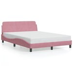 vidaXL Cadre de lit et tête de lit sans matelas rose 120x200cm velours