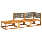 vidaXL Ensemble de canapés de jardin 3 pièces avec coussins en bois d'acacia et rotin
