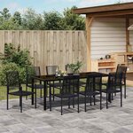 vidaXL Ensemble de salle à manger pour jardin 9 Pièces Noir Rattan PVC