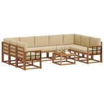 vidaXL Ensemble de canapés d'extérieur 10 Pièces Naturel et Beige