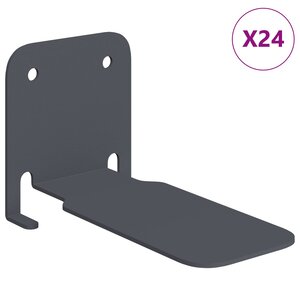 vidaXL Étagère Flottante Invisible 24 pc Anthracite 6 x 11 x 6 5 cm