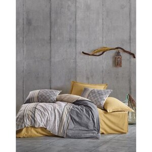 Parure de lit - housse de couette 220 x 240 + 2 taies d'oreiller 60 x 60 coton renforcé - Gris