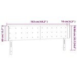 vidaXL Tête de lit à LED Marron foncé 163x16x78/88 cm Tissu