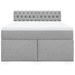 vidaXL Sommier à lattes de lit avec matelas Gris clair 140x200cm Tissu