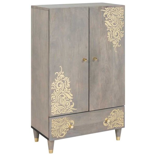 vidaXL Haut Armoire avec étagère Gris et or 60 x 33.5 x 100 cm