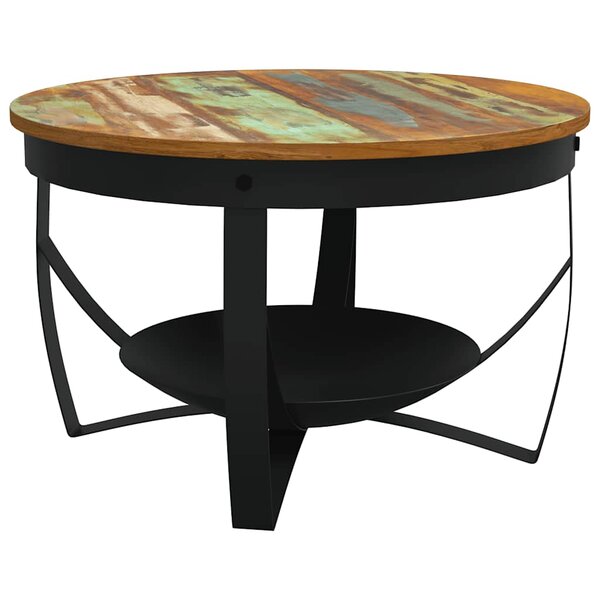 vidaXL Table basse Ø68x43 cm Bois de récupération massif
