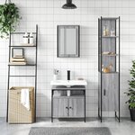 vidaXL Ensemble de meubles de salle de bain 3 Pièces Sonoma gris