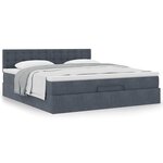 VidaXL Cadre de lit ottoman avec matelas gris foncé 160x200 cm velours