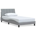 vidaXL Cadre de lit sans matelas Hanko gris clair 100x200 cm tissu