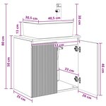 vidaXL Vanité de lavabo mural Chêne fumé 53 x 35 x 63 cm