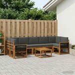 vidaXL Ensemble de canapés d'extérieur 6 Pièces Naturel et Anthracite