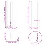 vidaXL Pieds de table de bar en T  2 pièces  blanc  50 x 35 x (100-101) cm  acier