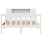 vidaXL Lit bibliothèque sans matelas blanc 135x190 cm bois pin massif