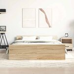 vidaXL Cadre de lit sans matelas gris béton 120x190 cm