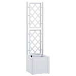 vidaXL Lit surélevé de jardin et treillis et système d'arrosage Blanc