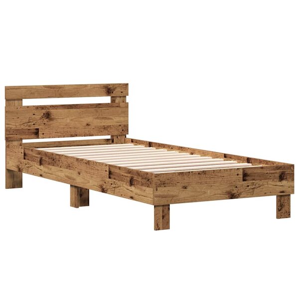 vidaXL Cadre de lit Bois Ancien 90 x 200 cm Bois d'ingénierie