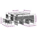 vidaXL Ensemble à manger de jardin et coussins 11 Pièces mélange beige