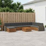 vidaXL Ensemble de canapés d'extérieur 9 Pièces Naturel et Anthracite