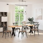 vidaXL Pieds de table à manger en forme de X  2 pièces  noir  60 x (72-73) cm  acier