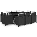 vidaXL Ensemble à manger d'extérieur 11 Pièces coussins résine tressée