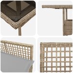 vidaXL Ensemble repas jardin 5 pièces Beige en poly rotin