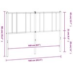 vidaXL Tête de lit métal noir 160 cm