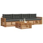 vidaXL Ensemble de canapés d'extérieur 5 Pièces Naturel et Anthracite