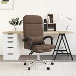 vidaXL Fauteuil de massage inclinable de bureau Marron Tissu