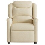 vidaXL Fauteuil inclinable électrique Crème Tissu