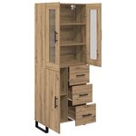 vidaXL Haut Armoire 2 Pièces Chêne artisanal Bois Aggloméré et Verre