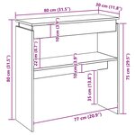 vidaXL Table console blanc 80x30x80 cm bois d'ingénierie