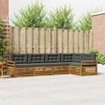 vidaXL Ensemble de canapés d'extérieur 5 Pièces Naturel et Anthracite