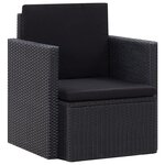 vidaXL Chaise de jardin avec coussins Résine tressée Noir